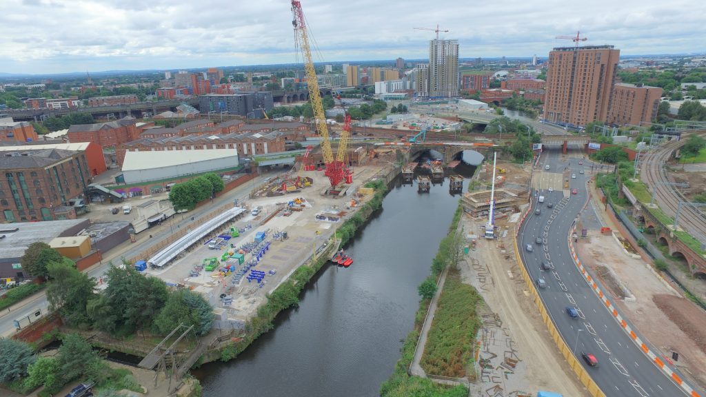 New footbridge assembled on-site. August 2016.